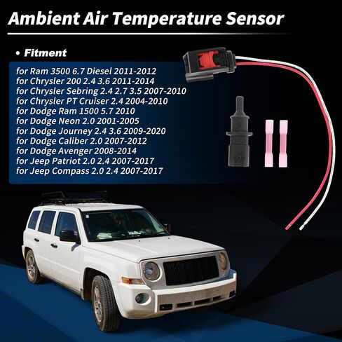No.5293138AA مستشعر درجة حرارة الهواء المحيط لـ Ram 3500 6.7 ديزل 11-12 لـ Dodge Journey 2.4 3.6 09-20 لـ Jeep Compass 07-17 مع موصل ضفيرة الأسلاك in Kuwait