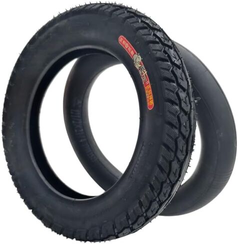 مجموعة الإطارات والأنابيب الداخلية البديلة مقاس 12-1/2 × 2-1/4 بوصة، باللون الأسود، لعربات الأطفال والدراجات البخارية in Kuwait
