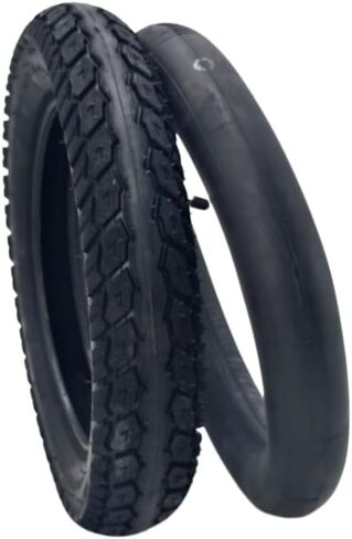 مجموعة الإطارات والأنابيب الداخلية البديلة مقاس 12-1/2 × 2-1/4 بوصة، باللون الأسود، لعربات الأطفال والدراجات البخارية in Kuwait