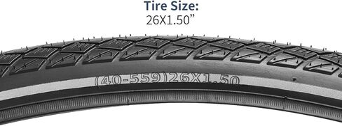 YUNSCM 2-PCS 26 بوصة إطارات دراجة الطريق 26x1.50/40-559 60TPI و26 بوصة صمام شريدر لأنابيب الدراجة مع شريطين حافة متوافق مع إطارات وأنابيب دراجة 26 × 1.50 (W-3109) in Kuwait