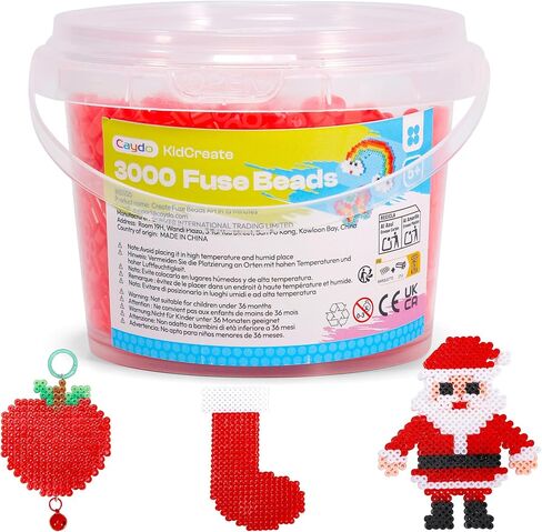 Caydo 3000PCS 5mm Black Fuse Beads, Bucket Packed Iron Beads Safe Material Kit, Art Creative Crafts for Kids DlY Pixel Parent-Child Interaction Art & School Project Holiday Gifts in Kuwait