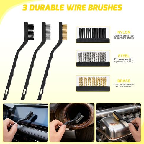 Nilight 15PCS Car Detailing Kit Auto Cleaning Tools Wash Set with Storage Carry Bag Beginners Easy to Use for Interior Exterior Car Care Clean Windshield Dashboard Seat Air Vents Wheels Tires, Yellow in Saudi Arabia