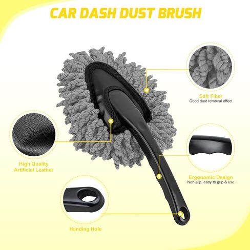 Nilight 15PCS Car Detailing Kit Auto Cleaning Tools Wash Set with Storage Carry Bag Beginners Easy to Use for Interior Exterior Car Care Clean Windshield Dashboard Seat Air Vents Wheels Tires, Yellow in Saudi Arabia