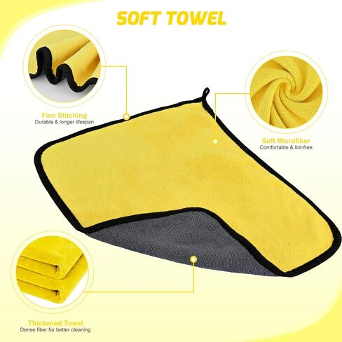 Nilight 15PCS Car Detailing Kit Auto Cleaning Tools Wash Set with Storage Carry Bag Beginners Easy to Use for Interior Exterior Car Care Clean Windshield Dashboard Seat Air Vents Wheels Tires, Yellow in Saudi Arabia