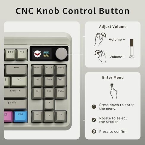 XVX HE68 Hall Effect Keyboard,Rapid Trigger Gaming Keyboard Mode Adjustable Actuation, 8KHz Polling Rate, 60 Percent Wired RGB Backlit Mechanical Key board w IMD Keycaps for Mac/Win-White- Ice Crack in Saudi Arabia