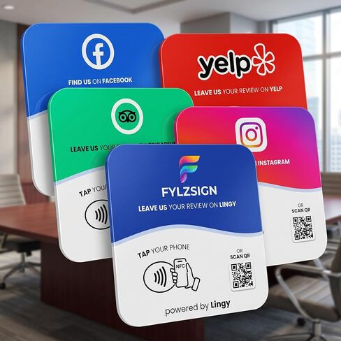 بطاقة عمل NFC رقمية ذكية مخصصة - بطاقة صنبور مخصصة مع رمز الاستجابة السريعة - مشاركة غير محدودة، بدون رسوم شهرية، بدون اشتراك مدى الحياة - متوافقة مع iPhone وAndroid، مشاركة فورية للاتصال in Kuwait
