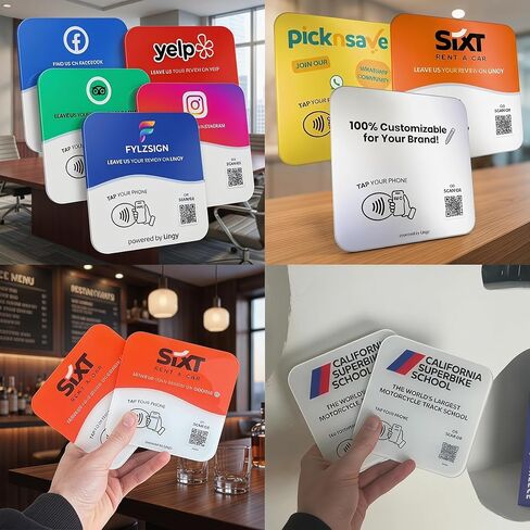 بطاقة عمل NFC رقمية ذكية مخصصة - بطاقة صنبور مخصصة مع رمز الاستجابة السريعة - مشاركة غير محدودة، بدون رسوم شهرية، بدون اشتراك مدى الحياة - متوافقة مع iPhone وAndroid، مشاركة فورية للاتصال in Kuwait