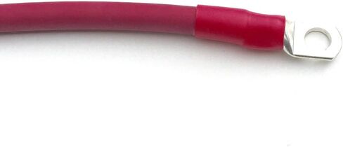 كابل بطارية بحرية أحمر بطول 3 أقدام 2 AWG مع عروات نحاسية معلبة مقاس 3/8 بوصة in Kuwait