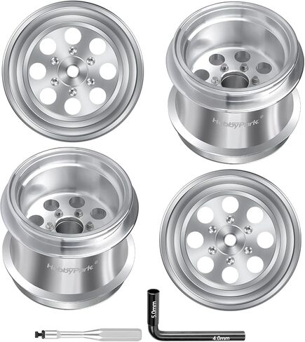 HobbyPark Aluminum 1.3" Wheel Rims Negative Offset Deep Dish Wheels for TRX4MT TRX-4MT F-150 K10 1/18 Scale Monster Truck Upgrades Replacement in Kuwait