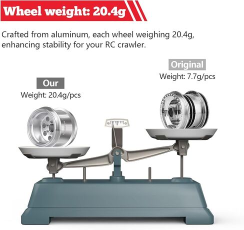 HobbyPark Aluminum 1.3" Wheel Rims Negative Offset Deep Dish Wheels for TRX4MT TRX-4MT F-150 K10 1/18 Scale Monster Truck Upgrades Replacement in Kuwait
