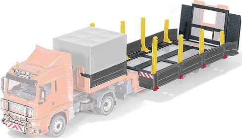SIKU 6714, Platform Accessories Set Control Low Loader, 1:32, Plastic, Black, Includes Poles, Platform and Tarpaulin Control Set: Man Tractor with Low Loader in Kuwait
