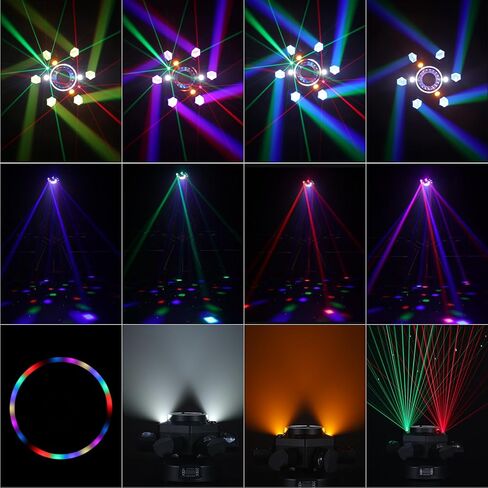 Moving Head DJ Lights, 150W RGBW LED 6 Arm Disco Ball Light with Mixed Lighting Effects, Sound Activated, DMX 512 Remote Control DJ Lights for Disco Club Wedding Party in Saudi Arabia