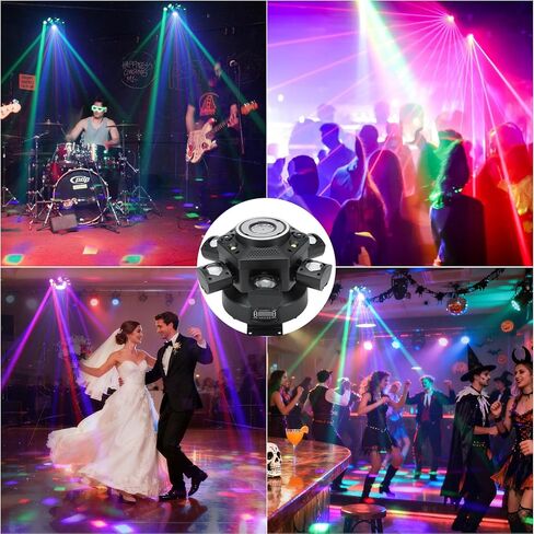 Moving Head DJ Lights, 150W RGBW LED 6 Arm Disco Ball Light with Mixed Lighting Effects, Sound Activated, DMX 512 Remote Control DJ Lights for Disco Club Wedding Party in Saudi Arabia