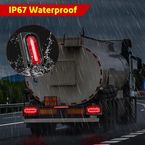 LIMICAR LED Trailer Lights Kit, 6 Inch Oval Tail Lights with Backup Reverse, DOT Compliant IP67 Waterproof, Brackets + 25FT 5-Pin Harness + 13.8" Light Bar + Markers, Stop Brake Turn for Boat RV Truck in Kuwait