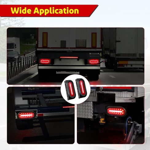 LIMICAR LED Trailer Lights Kit, 6 Inch Oval Tail Lights with Backup Reverse, DOT Compliant IP67 Waterproof, Brackets + 25FT 5-Pin Harness + 13.8" Light Bar + Markers, Stop Brake Turn for Boat RV Truck in Kuwait