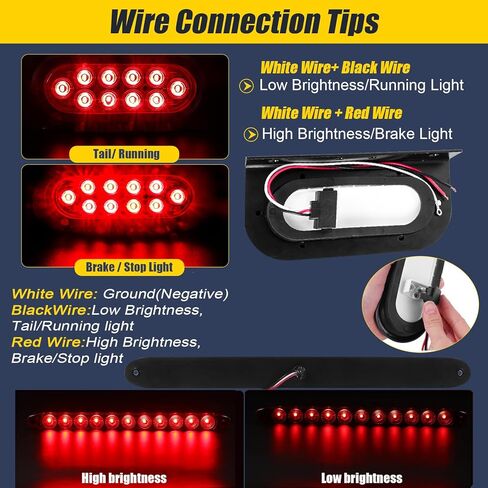 6" Oval LED Trailer Lights Kit with Mounting Bracket, Submersible Stop Brake Tail Light, Light Bar and Wiring Harness for Boat Truck RV Trailer in Kuwait