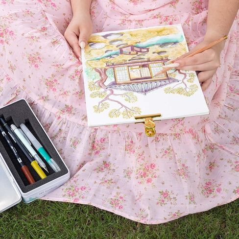 Tombow 56305 Urban Sketching Set, 8-Piece Art Set with Dual Brush Pens, Colored Pencils, Water Brush, Mechanical Pencil, Drawing Pen in Kuwait