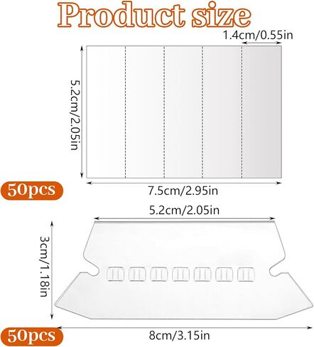 50 Pcs Hanging File Folder Labels, Reusable Identifiable Classification Tags for Office Document Organizing, Cabinet Filing and Home Paper Storage in Kuwait