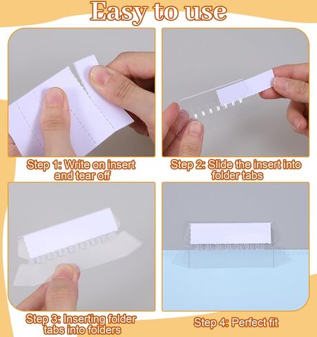 50 Pcs Hanging File Folder Labels, Reusable Identifiable Classification Tags for Office Document Organizing, Cabinet Filing and Home Paper Storage in Kuwait