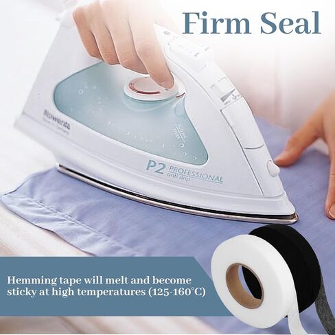 4 Rolls 280 Yards Hemming Tapes, 1 Inch Diy Fabric Iron Hem Tape for Pants Clothes DIY Crafts, Iron On No Sew Hemming Tape for Pants Dresses Curtains, Fusible Seam Hem Adhesive Tape Black White in Kuwait