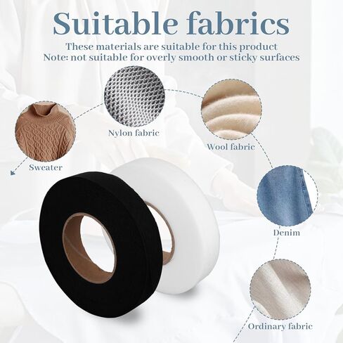 4 Rolls 280 Yards Hemming Tapes, 1 Inch Diy Fabric Iron Hem Tape for Pants Clothes DIY Crafts, Iron On No Sew Hemming Tape for Pants Dresses Curtains, Fusible Seam Hem Adhesive Tape Black White in Kuwait