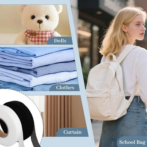 4 Rolls 280 Yards Hemming Tapes, 1 Inch Diy Fabric Iron Hem Tape for Pants Clothes DIY Crafts, Iron On No Sew Hemming Tape for Pants Dresses Curtains, Fusible Seam Hem Adhesive Tape Black White in Kuwait