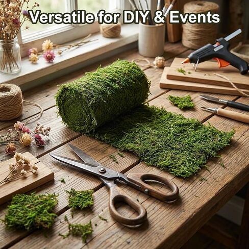 Fake Moss Mat, 3.94x47.24 Inch Artificial Moss Table Runner, Green Faux Moss Decor for Fairy Garden Crafts, Wedding Centerpieces, Garden & Woodland Party, DIY Enchanted Forest, Home Decor in Kuwait