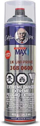 SprayMax 1K Uni Prime Gray | High Build Primer Filler for Metal, Aluminum & Plastics | Excellent Adhesion, Sandability & Corrosion Protection | Automotive Spray Paint | 14 oz in Kuwait
