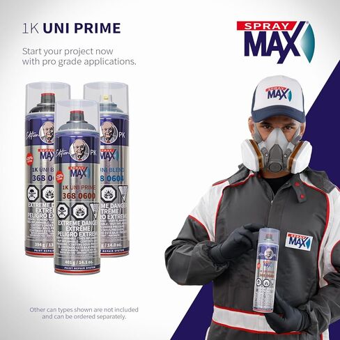 SprayMax 1K Uni Prime Gray | High Build Primer Filler for Metal, Aluminum & Plastics | Excellent Adhesion, Sandability & Corrosion Protection | Automotive Spray Paint | 14 oz in Kuwait