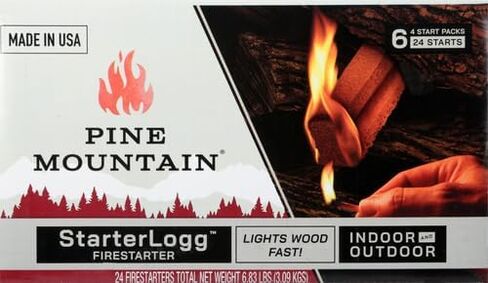 Pine Mountain StarterLogg Select-A-Size Firestarting Blocks, 24 Starts Firestarter Wood Fire Log for Campfire, Fireplace, Wood Stove, Fire Pit, Indoor & Outdoor Use, Red in Saudi Arabia