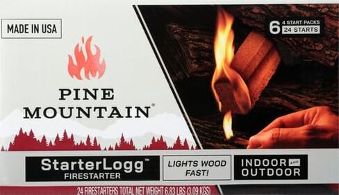 Pine Mountain StarterLogg Select-A-Size Firestarting Blocks, 24 Starts Firestarter Wood Fire Log for Campfire, Fireplace, Wood Stove, Fire Pit, Indoor & Outdoor Use, Red in Saudi Arabia