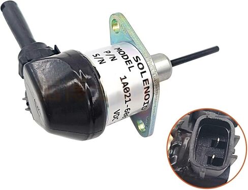 56 محرك Flameout Switch صمام قطع الزيت صمام الملف اللولبي 1A021-60017 1A02160017، 12V DC - جزء بديل لنظام وقود المعدات الزراعية للجرارات in Kuwait