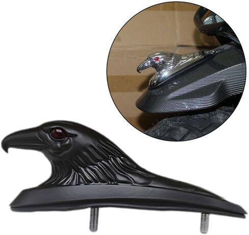 Motorcycle Front Fender Ornament Head Figurine Aluminum Mudguard Decorative Craft Decoration Accent Accessory, Black in Saudi Arabia