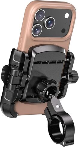 Kewig Motorcycle Phone Mount Holder with Aluminum Alloy Mounting Base, [1s Lock & Release] [Camera Friendly] Bike Handlebar Cellphone Mount for Bicycle Bike Scooter ATV, Fit 5.4-7.2" Smartphone in Kuwait