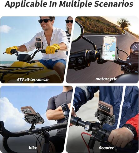 Kewig Motorcycle Phone Mount Holder with Aluminum Alloy Mounting Base, [1s Lock & Release] [Camera Friendly] Bike Handlebar Cellphone Mount for Bicycle Bike Scooter ATV, Fit 5.4-7.2" Smartphone in Kuwait