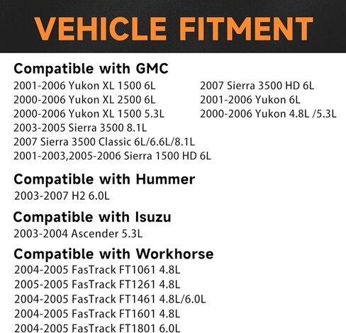 حزمة ملف الإشعال الدائري UF262 متوافقة مع 4.8L 5.3L 6.0L Chevy GMC Silverado 1500 2500 3500 Tahoe Suburban Express Sierra Savana Yukon Escalade Avalanche Envoy 2002 2003 2004 2005 2006، 8 قطع in Kuwait