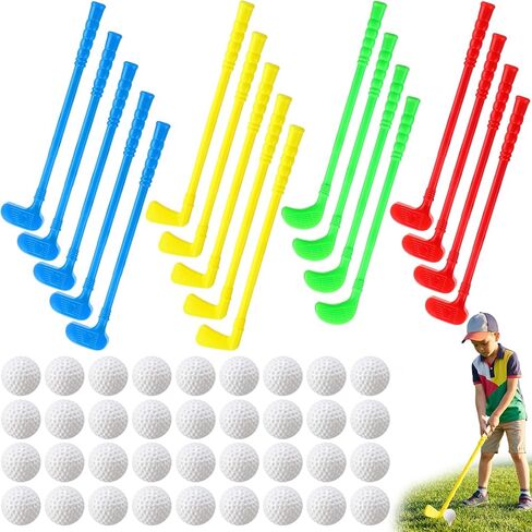 36 Pcs Plastic Mini Golf Clubs for Toddlers Kids Golf Party Favors Kids Golfs Clubs Toy Set Toy Balls for Outdoor Indoor Lawn Sports Birthday Gifts for Boys Girls in Kuwait
