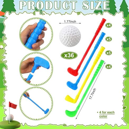 36 Pcs Plastic Mini Golf Clubs for Toddlers Kids Golf Party Favors Kids Golfs Clubs Toy Set Toy Balls for Outdoor Indoor Lawn Sports Birthday Gifts for Boys Girls in Kuwait