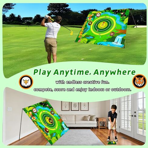 مجموعة ألعاب باتل جولف بونج، 80 × 80 بوصة، حصيرة تقطيع كبيرة مع نادي، لعب الجولف اللزج في الهواء الطلق وداخل المنزل للبالغين، لعبة محمولة في الفناء الخلفي للرجال والأصدقاء والعائلة in Kuwait