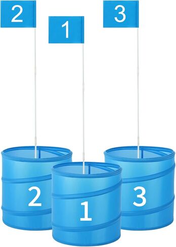 MoKo Backyard Golf Game for Family of All Levels, Portable Battle Golf Game with Carry Bag, 6 Buckets, Balls and Flags, Backyard Golf Set for Outdoor, Park and Beach, No Clubs, Blue in Kuwait