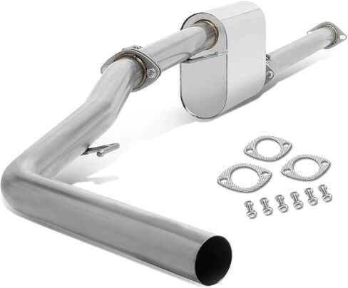 Auto Dynasty 2.4 Inches Round Burnt Muffler Tip Catback Exhaust System with Removable Silencer, Compatible with 2013-2015 Toyota Tacoma Crew/Extended Cab 2.7L, Stainless Steel in Kuwait