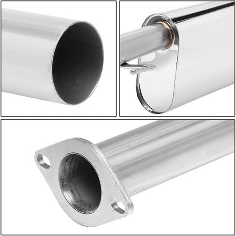 Auto Dynasty 2.4 Inches Round Burnt Muffler Tip Catback Exhaust System with Removable Silencer, Compatible with 2013-2015 Toyota Tacoma Crew/Extended Cab 2.7L, Stainless Steel in Kuwait