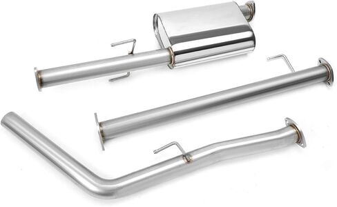 Auto Dynasty 2.4 Inches Round Burnt Muffler Tip Catback Exhaust System with Removable Silencer, Compatible with 2013-2015 Toyota Tacoma Crew/Extended Cab 2.7L, Stainless Steel in Kuwait