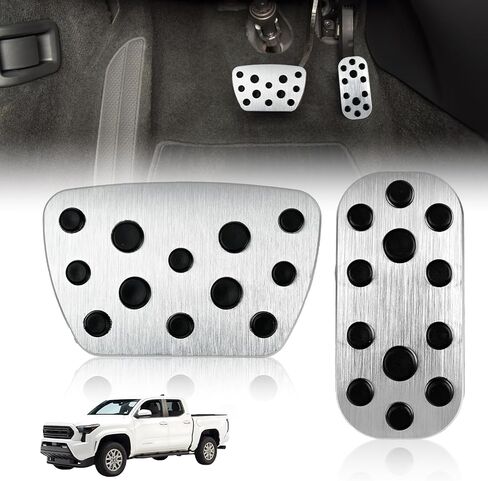 Autohua for Toyota Tacoma/Sequoia 2024 2025/Toyota Tundra 2022-2024 AT Non-Slip Accelerator and Brake Pad Pedals Cover No Drill Aluminum Brake Gas Accelerator Accessories in Saudi Arabia