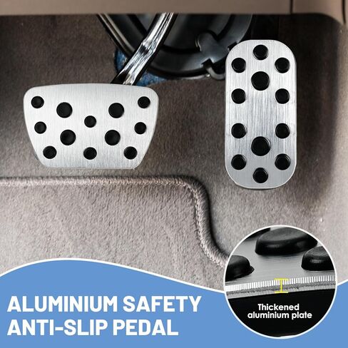 Autohua for Toyota Tacoma/Sequoia 2024 2025/Toyota Tundra 2022-2024 AT Non-Slip Accelerator and Brake Pad Pedals Cover No Drill Aluminum Brake Gas Accelerator Accessories in Saudi Arabia