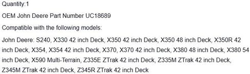 استبدال جون ديري UC18689 منحرف OEM in Kuwait