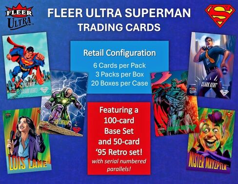 2026 Upper Deck Fleer Ultra Superman Factory Sealed Blaster Box with Chance for Blaster Exclusive Ultra Stars Green Parallels and Other Inserts in Kuwait