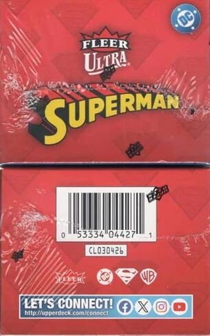2026 Upper Deck Fleer Ultra Superman Factory Sealed Blaster Box with Chance for Blaster Exclusive Ultra Stars Green Parallels and Other Inserts in Kuwait