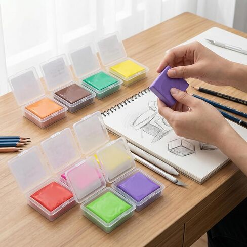 Scented Kneaded Erasers, 40 Pack Kneadable Erasers with Plastic Cases, 8 Colors 8 Scents, Moldable Eraser Putty for Drawing Sketching Drafting Writing (Drink-Themed) in Kuwait