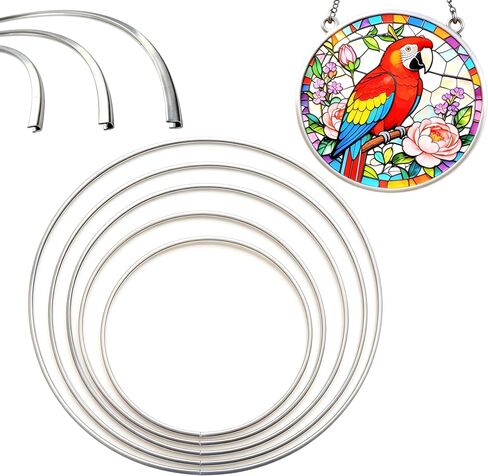 U Zinc Came, Pre-Bent Circular Zinc Framing for Stained Glass, 10 Strips Face 9/32", Width 1/4" U Channel Zinc Came with 5 Different Diameters (12", 14", 16", 18", 20") in Kuwait